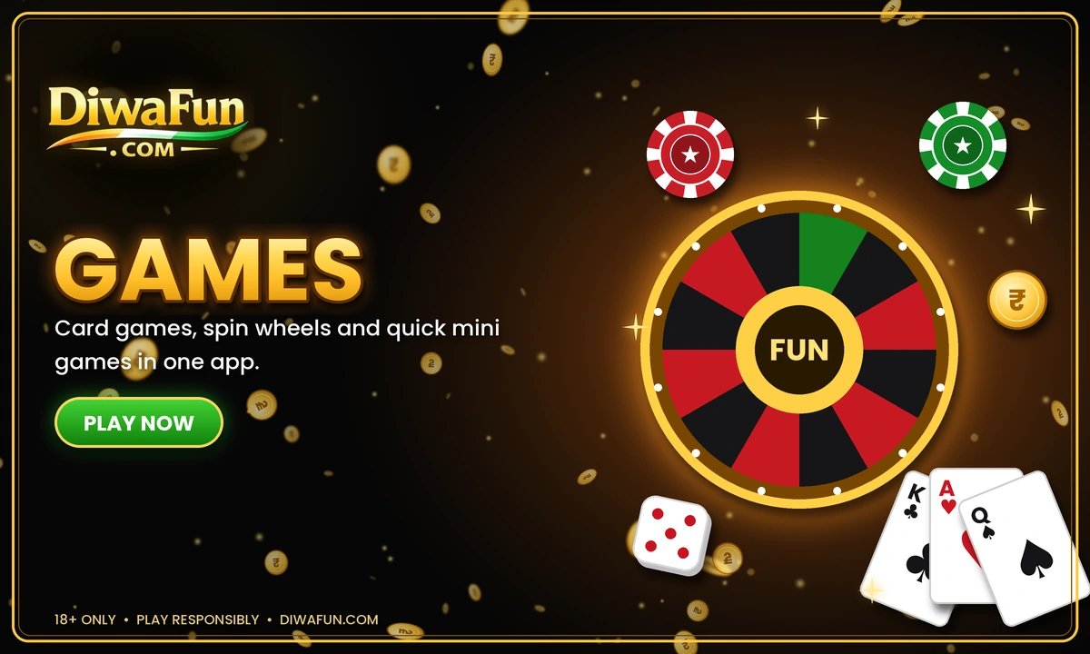 Diwa Fun game lobby with card games and mini games